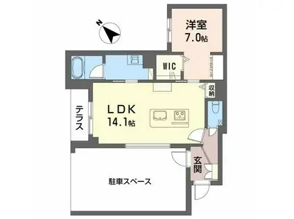 LUCA(1LDK/1階)の間取り写真