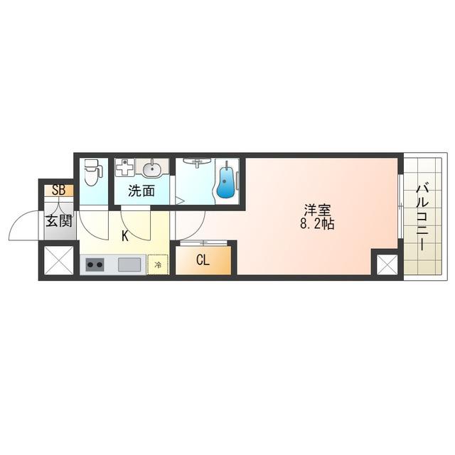 UMEDA ISLAND RESIDENCE(1K/8階)の間取り写真