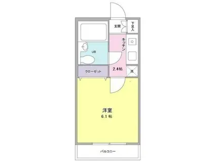 プラザ旗の台(1K/1階)の間取り写真