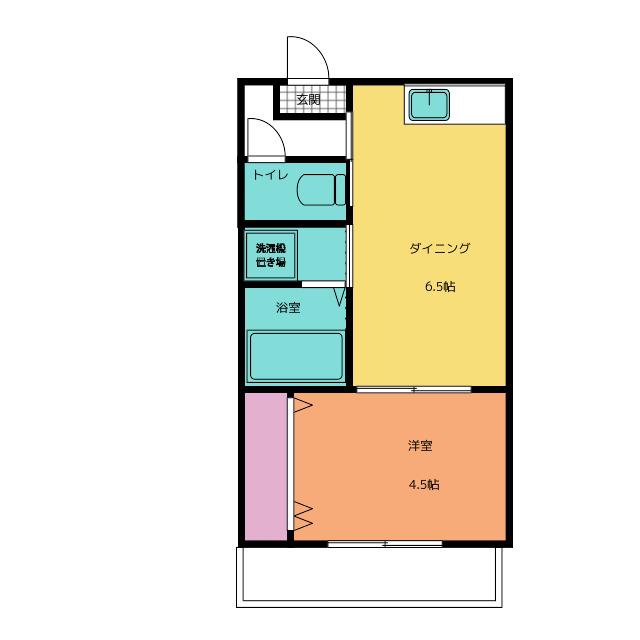 GREEN HILL(1DK/3階)の間取り写真