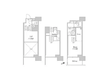 カナルフロント芝浦(1K/6階)の間取り写真
