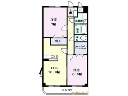 ベル・アンジュ(2LDK/4階)の間取り写真