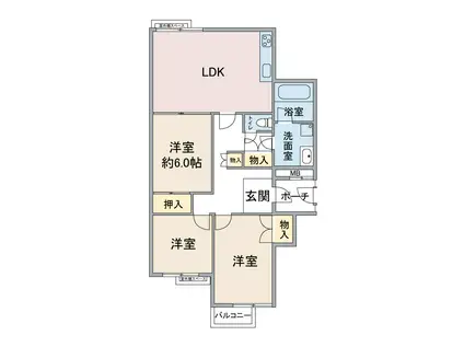 ガーデン目黒(3DK/2階)の間取り写真