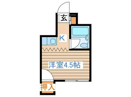 クレール小林(1K/4階)の間取り写真