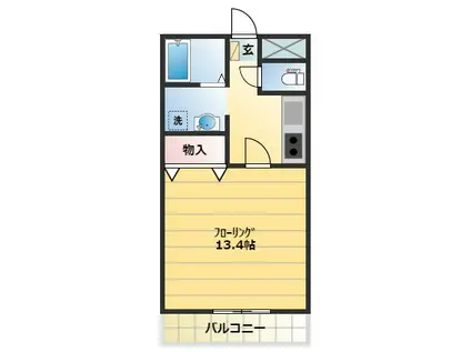 パレスジョージタウン(1K/3階)の間取り写真