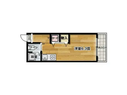 ジュネスビクトリア(1K/3階)の間取り写真