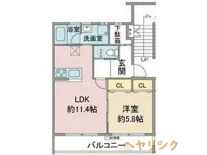 パークウエスト上社(1LDK/3階)の間取り写真