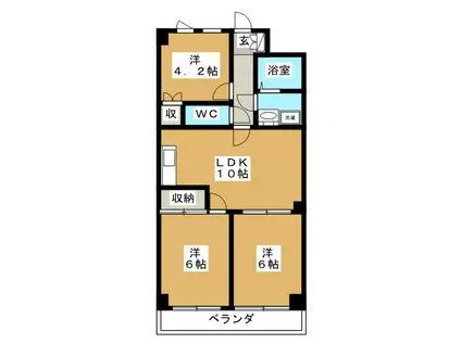 フォレストヴァレー東戸塚(3LDK/3階)の間取り写真