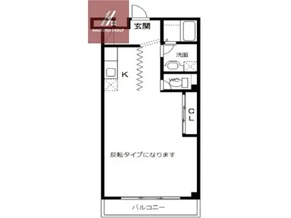 杉浦実業第3ビル(ワンルーム/4階)の間取り写真