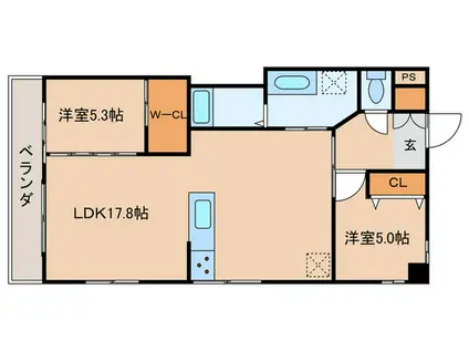ツインヒルズ(2LDK/1階)の間取り写真