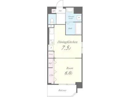 SKYLAGUNA(1DK/5階)の間取り写真