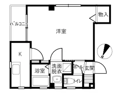 メゾンベルク(1K/2階)の間取り写真