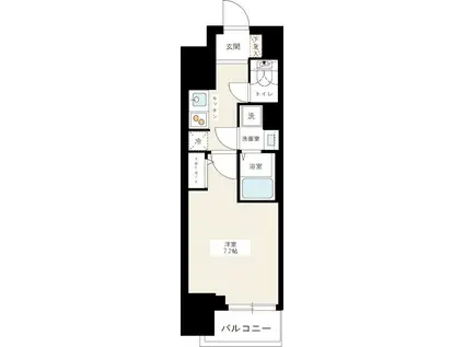 HYS三ノ輪(1K/8階)の間取り写真