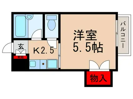 クリスタルハイツ(1K/2階)の間取り写真