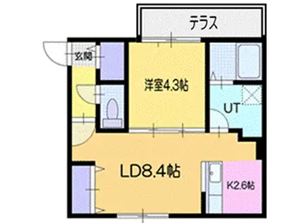 LIEN CHITOSE(1LDK/1階)の間取り写真