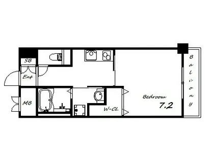 レジデンス神戸グルーブハーバーウエスト(1K/4階)の間取り写真