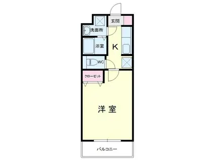 グリーンヒルズ(1K/4階)の間取り写真