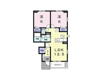 REST WOOD 3(2LDK/1階)の間取り写真