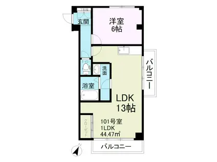 メゾン武蔵野(1LDK/1階)の間取り写真