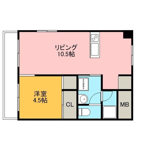日生味鋺プラザ(1LDK/3階)の間取り写真