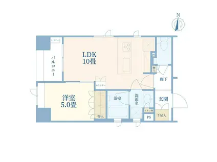 GREENPARK千代田司町(1LDK/9階)の間取り写真