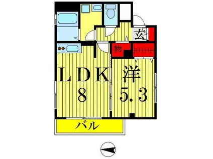 ルーチェ琴平(1LDK/2階)の間取り写真