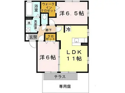 サンフィールド IV棟(2LDK/1階)の間取り写真