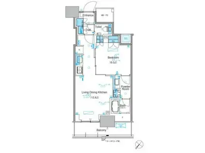 パークアクシス豊洲キャナル(1LDK/6階)の間取り写真