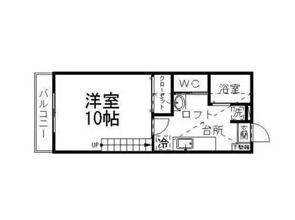 WIZ BOX(1K/2階)の間取り写真