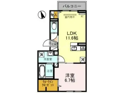 グリーンスコープD-ROOMII(1LDK/3階)の間取り写真