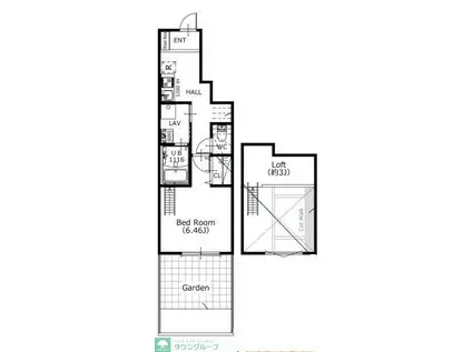 アルティア一橋学園(1K/1階)の間取り写真