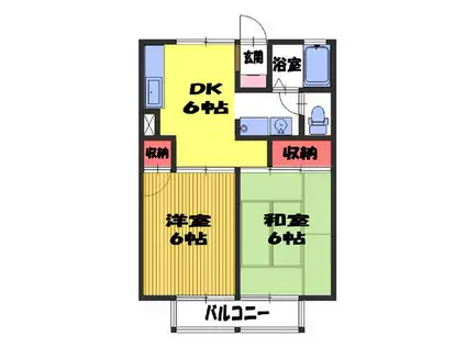 第一山下コーポ(2DK/1階)の間取り写真