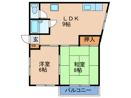 メゾンルミェール(2LDK/4階)の間取り写真