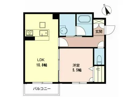 ウィンロードMOMO(1LDK/1階)の間取り写真