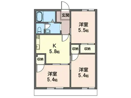 ソレイユ湘南(3K/1階)の間取り写真