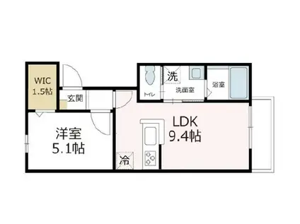 フィカーサ戸塚(1LDK/2階)の間取り写真