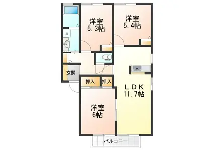 ディアスフロール(3LDK/2階)の間取り写真