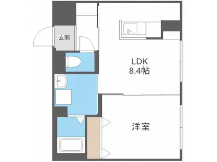 PRIMOMARE南郷通(1LDK/1階)の間取り写真