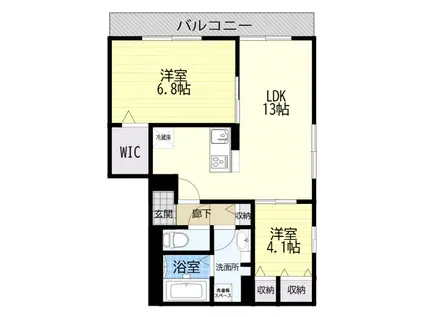 モンテリブロⅡ(2LDK/2階)の間取り写真