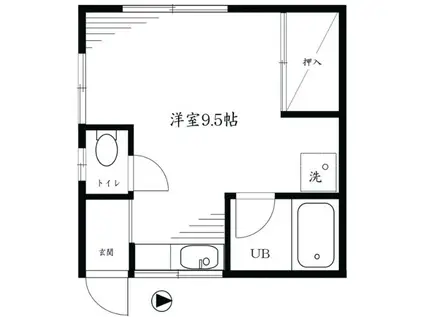 トミーズハウス白河(ワンルーム/2階)の間取り写真