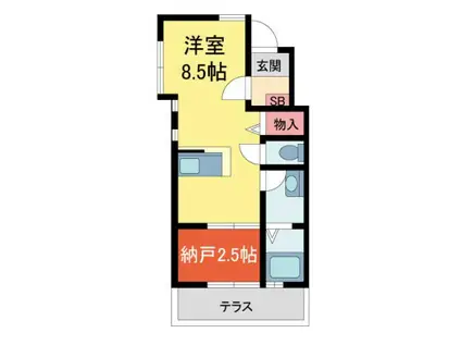 ONLYONE宝塚山本II(1SLK/1階)の間取り写真