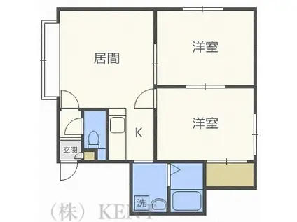 エスコート93(2LDK/1階)の間取り写真