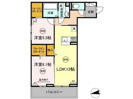 グレイシア(2LDK/3階)の間取り写真