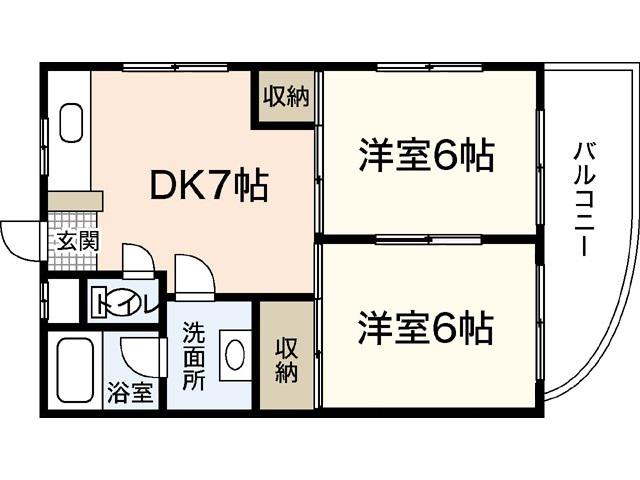 タガシラビル(2LDK/3階)の間取り写真