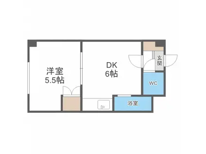 トータスプラザ(1DK/4階)の間取り写真