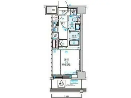 GENOVIA原木中山IISKYGARDEN(1K/3階)の間取り写真