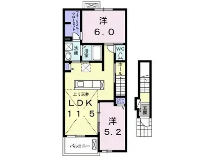 フォルトゥーナ ノール(2LDK/2階)の間取り写真
