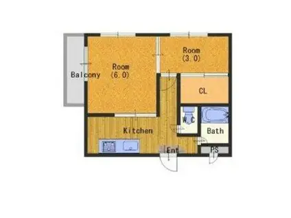 エトワールII(2K/2階)の間取り写真