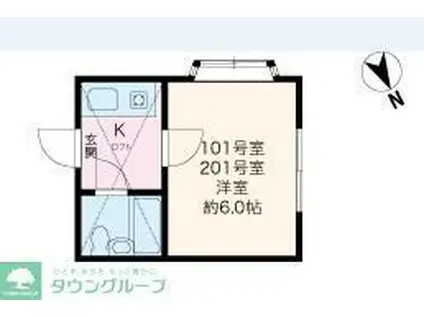 プラザ・ドゥ・メッシナ(1K/1階)の間取り写真