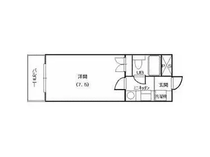 シティパレス山形(1K/6階)の間取り写真